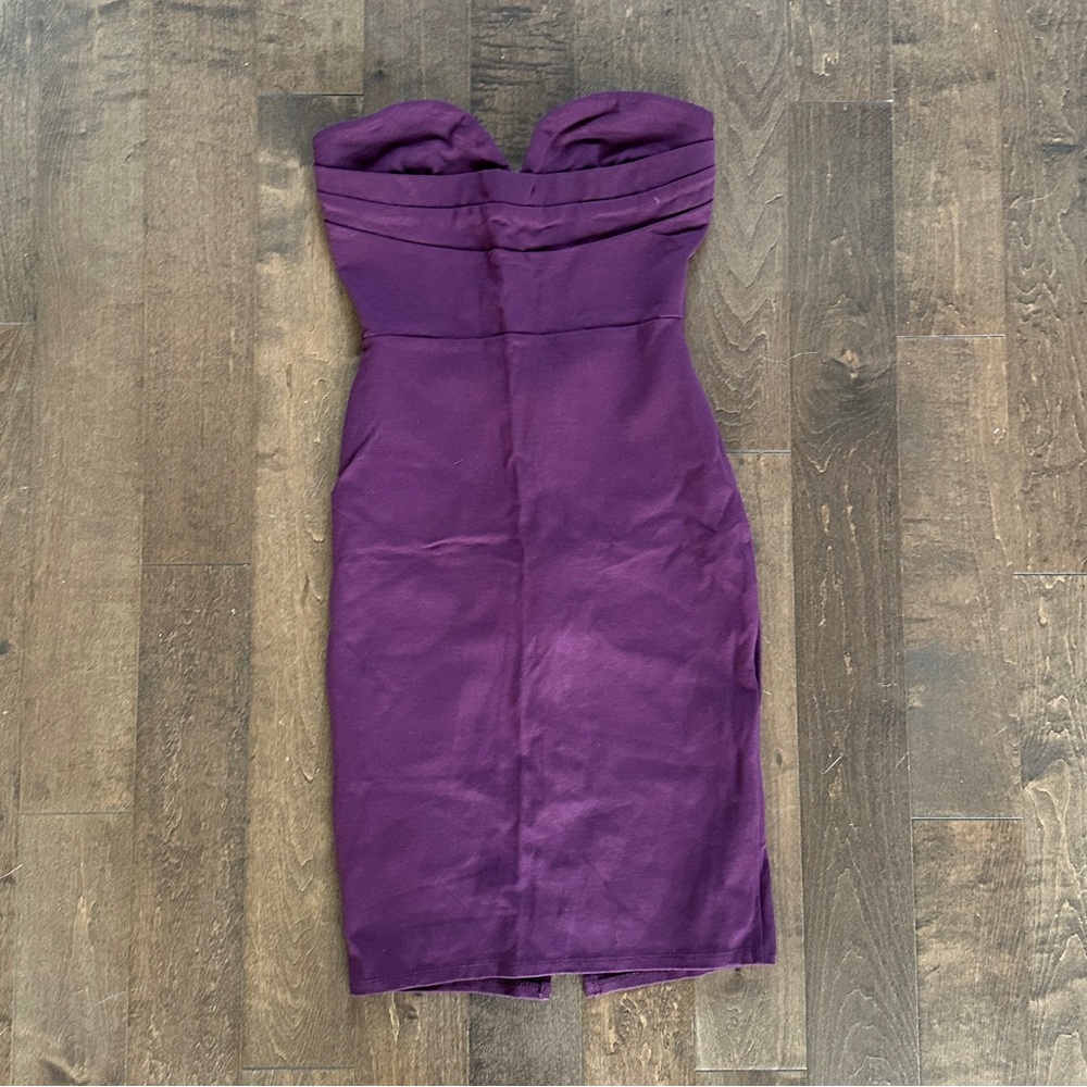 Strapless Purple Dress